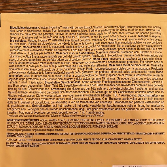 Comfort Zone sheet face mask - Picture 3 of 3